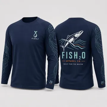 Navy Topo Long Sleeve, front and back